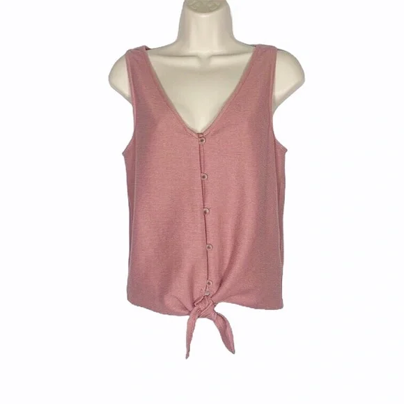 Madewell Texture & Thread Button-Front Tie Tank Top - Picture 3 of 12